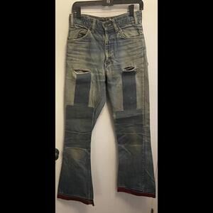 Vintage 70s  Levis 28 X 30 Bell Bottom Orange Tab Talon Low Rise Flare Custom*